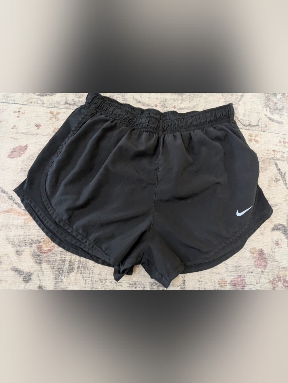 Nike Black Women's Athletic Shorts with White Swoosh